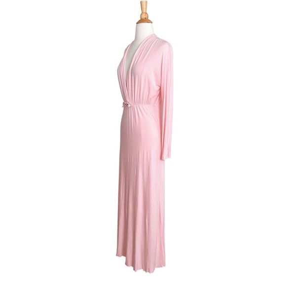 I. MAGNIN Vintage 1970s Pink Modal Maxi Night Dress – Loungewear Glam Size Small - Picture 7 of 16